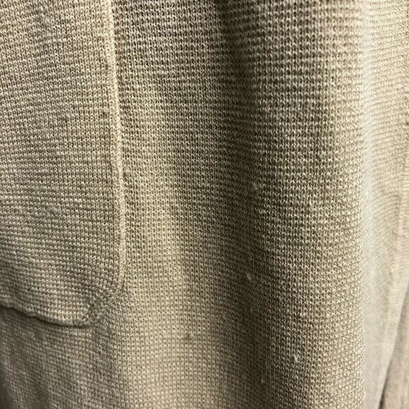 J Crew cream linen blend long open front cardigan sweater size Medium - Picture 6 of 12